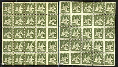 1965 #443a & #443q(TAGGED W2B) 3¢ CHRISTMAS ISSUE MINI PANE of 25 F-VFNH - Image 1 of 3