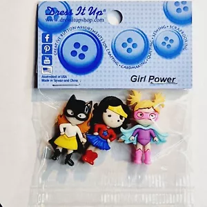 Dress It Up Neuheit Knöpfe - Girl Power - Handwerk, Schmuck, Kuchenherstellung - Bild 1 von 2
