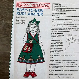 Daisy Kingdom Rudi Jumper Girls Sizes 2 4 & 6 Christmas Dress Fabric Panel Uncut - Picture 1 of 7
