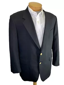 Bobby Jones Golf Black Wool Sport Coat Jacket Blazer 42S Vintage 2 Buttons USA - Picture 1 of 12