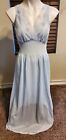 VTG Lorraine Perfect Fitting Acetate Blue Embroidered Nightgown M 36 