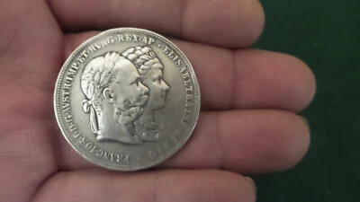 1879 Austria Francis Joseph Queen Elizabeth Silver Coin - Image 1 of 4