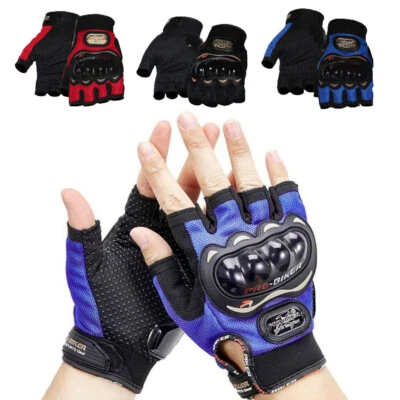 Motorcycle Gloves Fingerless Half Finger Hard Joint Bike Gloves for Men Women - Image 1 of 4