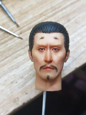 Cabeza de samurai guerrero japonés pintada 1:6 esculpida para juguetes corporales figura masculina de 12" Foto 1 de 4