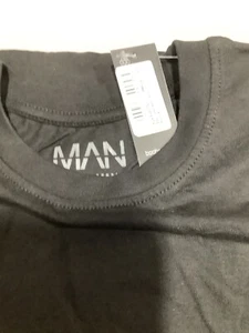 Boohoo Man Mens Black Oversized Crew Neck Short Sleeve Basic T Shirt Size Medium - Picture 1 of 2