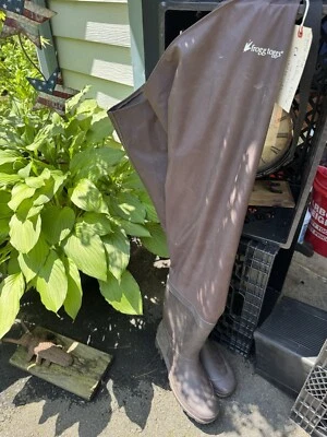 Frogg Toggs Women’s 12 Men's 10.5? EU45 PVC Brown Hip Waders Boots - Image 1 of 4