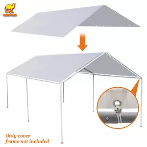 20x10' Replacement waterproof Canopy for Carport Tent Tarp Top Shelter w bungees - Picture 1 of 8