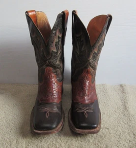 Stetson Men's All Leather Handmade Brown Leather Square Toe Boots USA 10 1/2 D - Picture 1 of 10