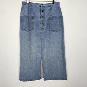 Starwear Rock Damen 18 blau Denim Knopfleiste Jeans Frontschlitz Boho Hippie - Bild 1 von 14