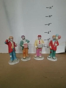 Figur Clown Emmett Kelly Jr. Flambro 4er Set Porzellan Keramik - Bild 1 von 10