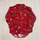 Vintage Land's End Corduroy Shirt Mens Large Red 1990S Button Up Western
