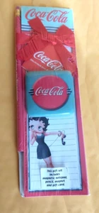 Vintage Coca Cola Betty Boop Magnetic Notepad Gift Set W/ Pencil & magnet 2004 - Picture 1 of 7