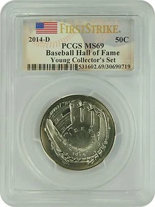 2014-D PCGS MS69 Young Collector Baseball Half Dollar FIRST STRIKE - Picture 1 of 1