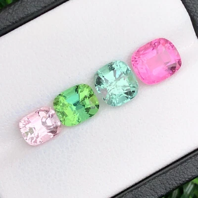 6 Carat Cushion Cut Pink Green & Blue Color Tourmaline Gemstone From Afghanistan - Image 1 of 4