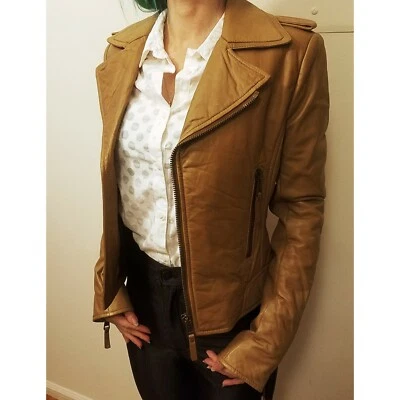 Chaqueta BIKER Icónica Balenciaga Coñac Camel NUEVA Foto 1 de 4
