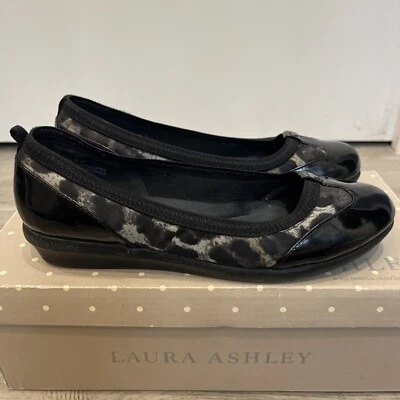 Laura Ashley Shoes Women Size 6 M LA- Wenlock Leopard Black Ballet Flat Slip On - Image 1 of 4
