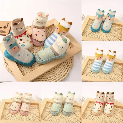 Shoes Infant Baby Kids Crib Warm Slippers Girl Boy Toddler Anti-slip Floor Socks - Image 1 of 4