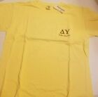 DELTA UPSILON -Yellow and Black 2-Sided T-Shirt w/ Front Pocket LARGE