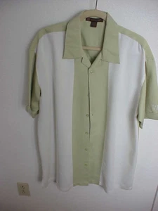 CAMISA DE BOLOS HARRITON RETRO TALLA XL, LOS COLORES SON VERDE CLARO Y BLANCO - Imagen 1 de 4