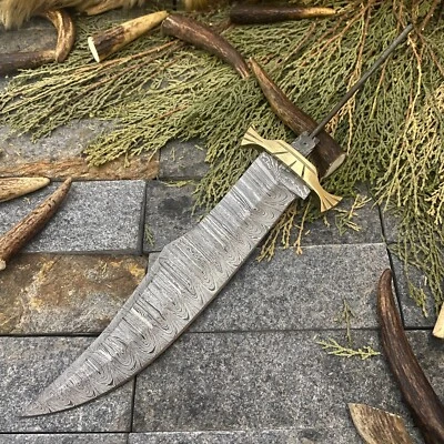 SHARD BLADE CUSTOM HAND FORGED DAMASCUS STEEL BOWIE BLANK BLADE HUNTING KNIFE - Image 1 of 4