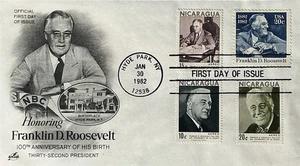 Artcraft 1950 Franklin D. Roosevelt Hyde Park, NY w/ Nicaragua Combo Stamps - Picture 1 of 1