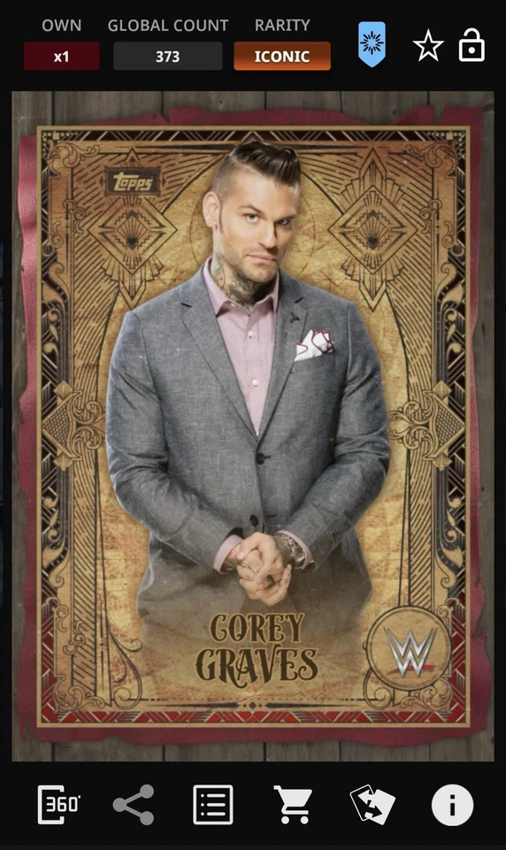 Corey Graves - Red Base Motion Iconic - Topps Slam WWE Parchment 25 - Image 1 of 1