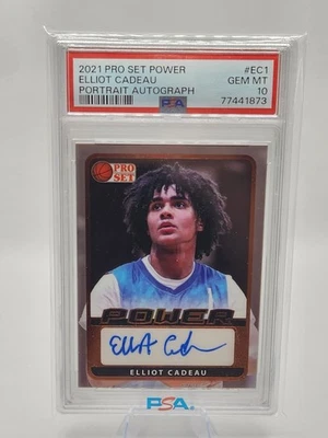 PSA 10 - ELLIOT CADEAU Auto - 2021 Pro Set Power Portrait 1st Year RC Rookie Gem - Image 1 of 2