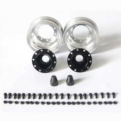 2pcs Metal Narrow Front Wheel for 1/14 Tamiya RC Truck SCANIA 770S R620 Car  - Image 1 of 4