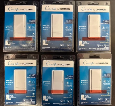 6 Interruptores Claro WiFi Lutron Caseta DVRF-5NS-WH-R NUEVOS SELLADOS *LEER ARAÑAZOS* Foto 1 de 4