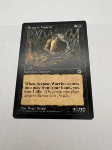 Magic The Gathering Serpent Warrior Summon Creature Common Portal Vintage - Picture 1 of 11