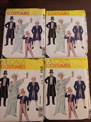VTG McCalls 8701 Patriotic Costumes Liberty Washington Lincoln Sam Sz 8-42 UC FF - Image 1 of 3