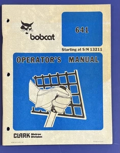 Vintage 1983 Clarks Melroe Bobcat Kompaktlader 641 Operator’s Manual - Bild 1 von 11