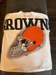 VTG 90s NFL Cleveland Browns 1994 Magic Johnson T's AOP Single Stitch XXL - Picture 1 of 10
