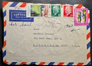 Stamp Cover DDR 1969 Vietnam Volunteer Combatants to Richmond VA USA - Picture 1 of 2