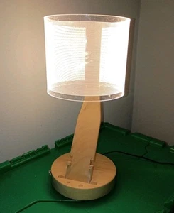 Dots Wood - Optical Bedside Lamp - Picture 1 of 3