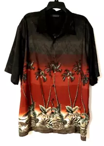 Men’s Multicolor Hawaiian Palm Trees Short Sleeve Aloha Shirt - Size XXL - Picture 1 of 5