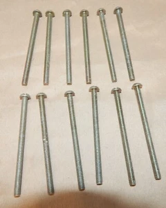 Round Head Machine Screws 12 ea 2 1/2" x 8/32 Steel Zinc Chromate Slotted 233P  - Picture 1 of 4