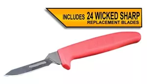 Cuchillo bisturí de hoja fija Wiebe Boss para perro con 24 hojas de repuesto adicionales - Imagen 1 de 3