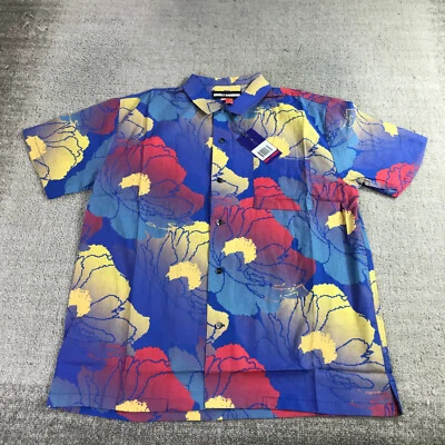 Double Rainbow Shirt Mens Medium Button Up Party Cocktail Fast Hawaiian Camp n47 - Image 1 of 4