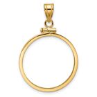 10k Yellow Gold Polished 22.6mm x 1.9mm Screw Top Coin Bezel Pendant