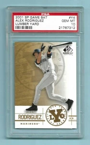 2001 Alex Rodriguez SP Game Bat Lumber Yard Insert Card #Y4! PSA 10! *Pop 8* - Picture 1 of 2