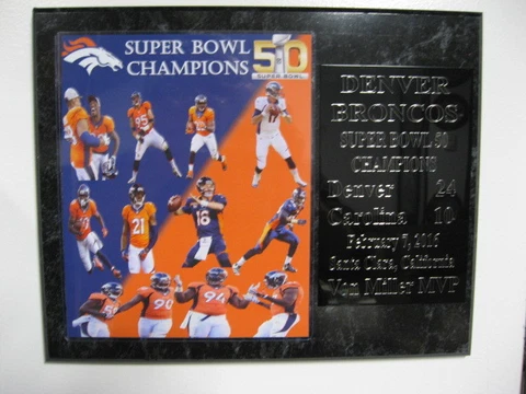 Denver Broncos Super Bowl 50 Champions plaque - new lower pricing !! Cover