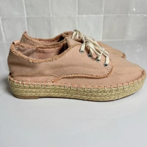 Dolce Vita Roxie Blush Pink Espadrille Sneakers Women's 6 Lace Up Canvas - Picture 1 of 7