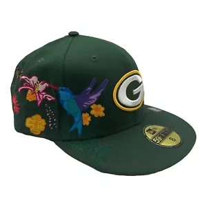 NWT New Era 59Fifty Green Bay Packers Blooming Floral NFL Fitted Hat Cap Size 8 - Picture 1 of 7