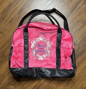 Juicy Couture Velour Travel Weekender Bag Pink Y2K Barbiecore - Picture 1 of 9