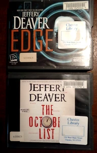 2 Audio Books CDs Jeffery Deaver October List & Edge unabridged - Picture 1 of 2