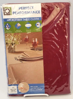 Living Quarters 52x70 Microfiber Tablecloth Spill Proof Ruby Red Burgundy - Image 1 of 4