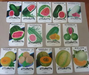 Lot of 14 Old Vintage - WATERMELON & CANTALOUPE - Melon SEED PACKETS - EMPTY - Picture 1 of 4