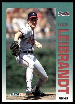 1992 Fleer Baseball Card Charlie Leibrandt Atlanta Braves #361 - Image 1 of 2