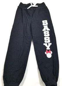 Disney Sweatpants Black Minnie Mouse "Sassy" Kids Size S/CH 6/6X - Picture 1 of 7